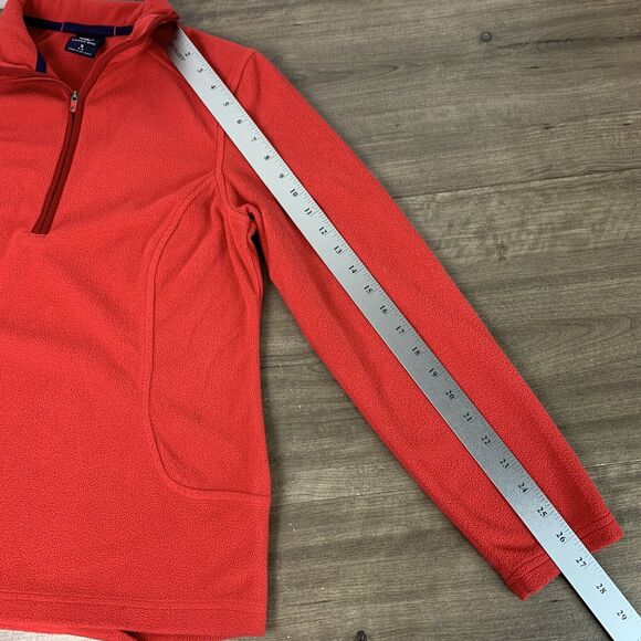 Lands' End Womens 1/4 Zip Fleece Jacket Size Small Red Long Sleeve No Pockets - Picture 5 of 8